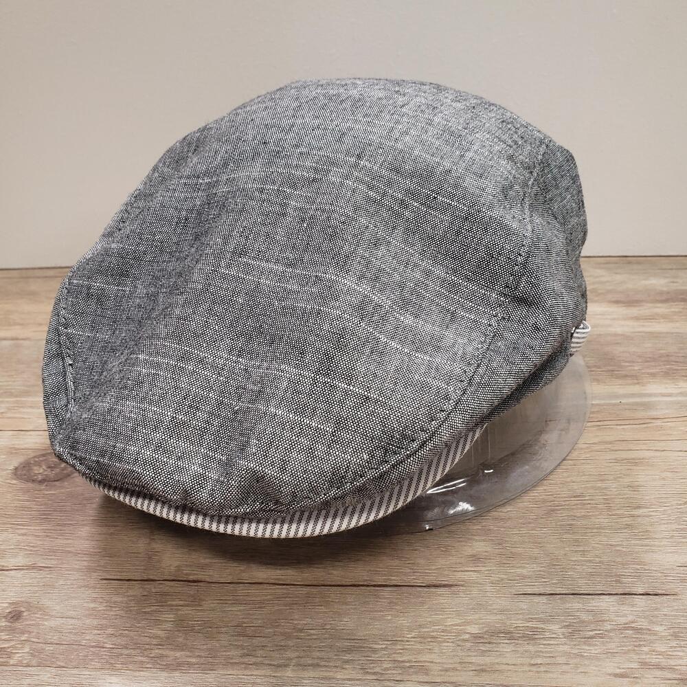Stetson All American Hat Flat Cap Strap Back Mens L Gray Twill Adjustable